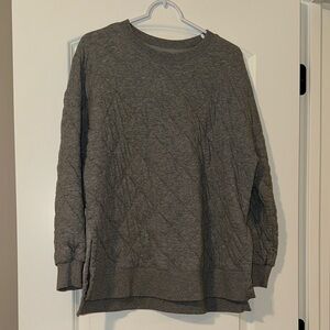 Gray Quilted Crewneck Sweater - Old Navy